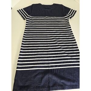J‎ Crew Striped Navy White Short Sleeve Casual T Shirt Dress Size S NWOT